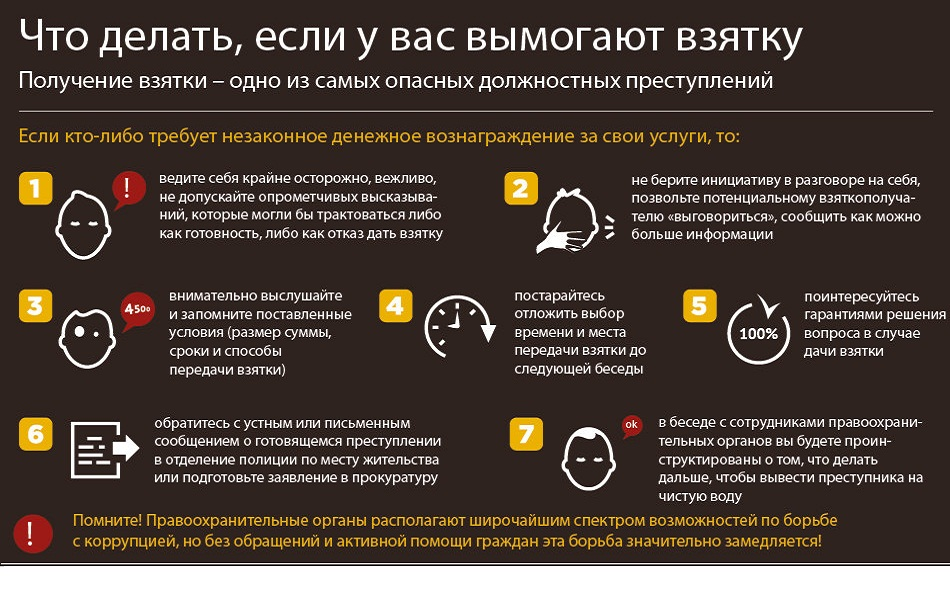 Что делать, если у Вас вымогают взятку